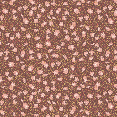 Lewis And Irene Hannahs Flowers Fabric Ditzy Floral On Chocolate A617-3