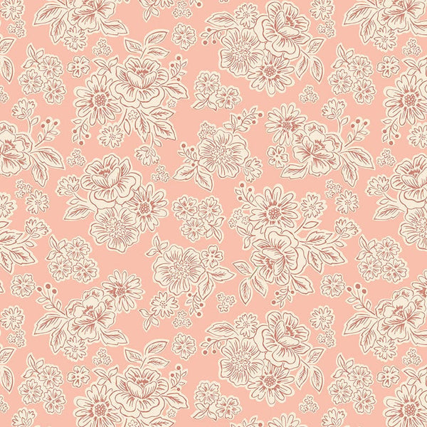Lewis And Irene Hannahs Flowers Fabric Flower Blooms On Pink A618-1