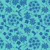 Lewis And Irene Hibiscus Hummingbird Fabric Mono On Blue A595-3