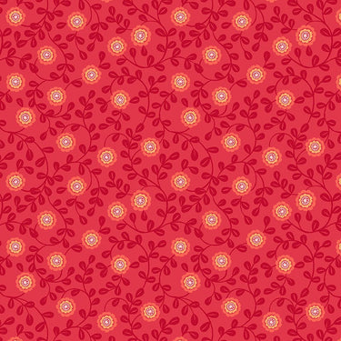 Lewis And Irene Little Matryoshka Floral On Red A569-2
