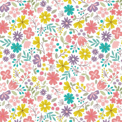 Lewis And Irene Spring Treats Fabric Spring Floral On Cream A592-1