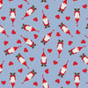 Lewis And Irene Tomtens Village Fabric Tomten And Hearts On Blue CE18-2