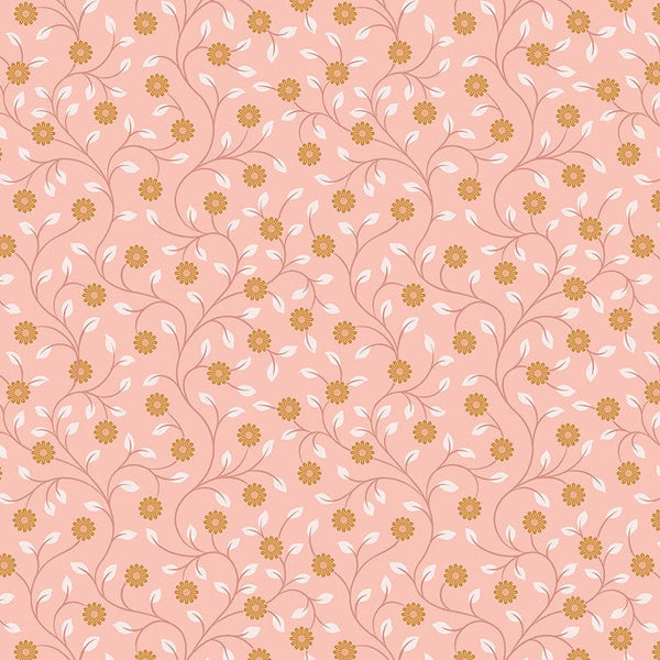 Lewis And Irene Wintertide Flowers On Pink Copper Metallic A584-2
