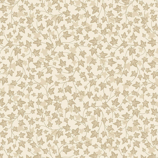 Lewis And Irene Evergreen Fabric Ivy On Cream A692.1