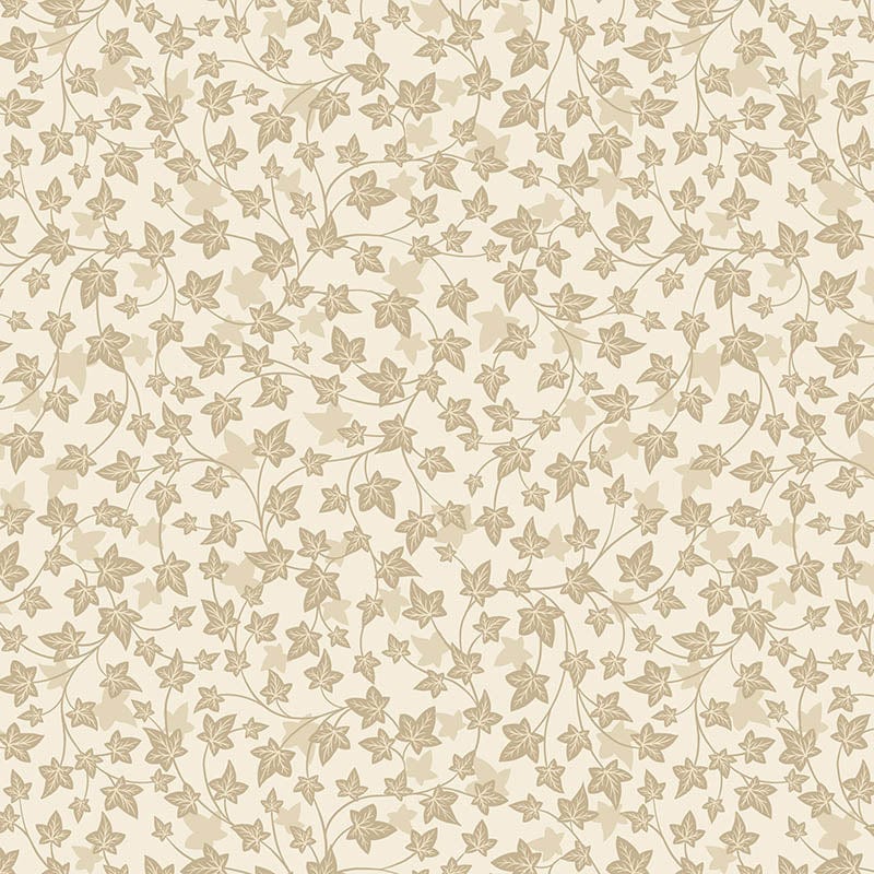 Lewis And Irene Evergreen Fabric Ivy On Cream A692.1