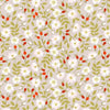 Lewis And Irene Evergreen Fabric Dog Rose On Cream A693.1