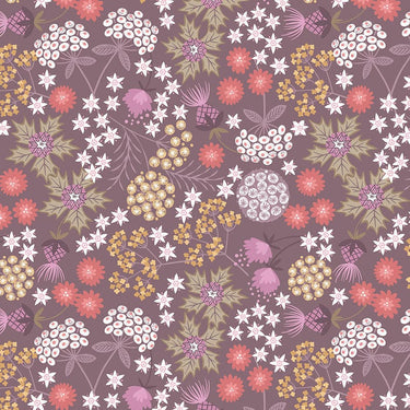 Lewis And Irene Puffin Bay Sea Holly Floral On Dark Heather A689.3