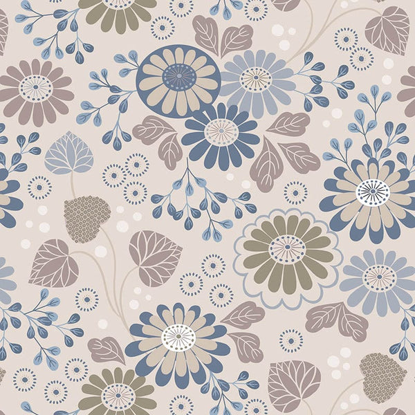 Lewis And Irene Shinrin Yoku Fabric Floral On Natural A639.1