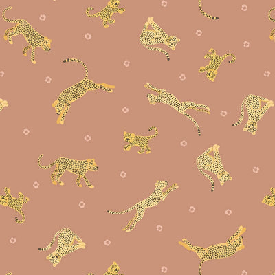 Lewis And Irene Small Things Wild Animals Fabric Leopards And Cheetahs On Tan Sm55.3