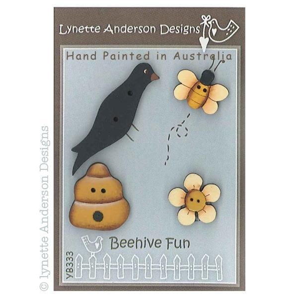 Lynette Anderson Buttons Lynette Anderson Designs Beehive Fun Button Pack  - The Sewing Studio