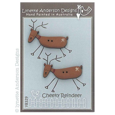 Lynette Anderson Buttons Lynette Anderson Designs Cheeky Reindeer Buttons  - The Sewing Studio for sale UK - The Sewing Studio