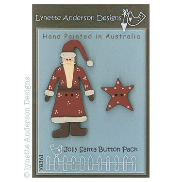 Lynette Anderson Buttons Lynette Anderson Designs Jolly Santa and Star Buttons  - The Sewing Studio for sale UK - The Sewing Studio