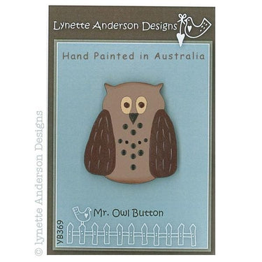 Lynette Anderson Buttons Lynette Anderson Designs Mr Owl Button  - The Sewing Studio for sale UK - The Sewing Studio