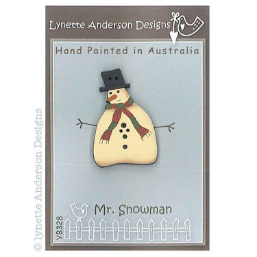 Lynette Anderson Buttons Lynette Anderson Designs Mr Snowman Button  - The Sewing Studio for sale UK - The Sewing Studio
