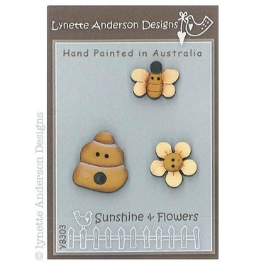 Lynette Anderson Buttons Lynette Anderson Designs Sunshine And Flowers Button Pack  - The Sewing Studio for sale UK - The Sewing Studio
