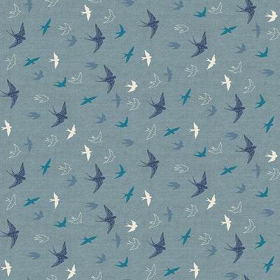 Makower Fabric Hedgerow 2421 B Swallows