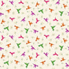 Makower Fabric Jewel Tones 2426 Q Hummingbird