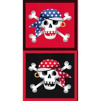 Makower Pirates Skull & Crossbones Fabric Panel 24x44 Inch