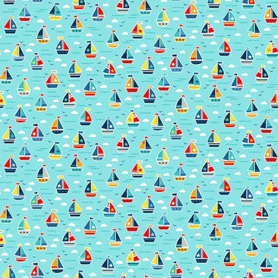 Makower Fabric Pool Party 2439 T Boats