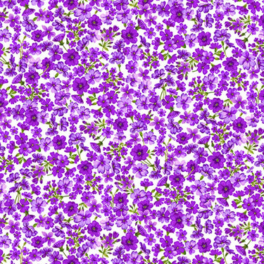 Makower Summer Days Fabric Tonal Floral Lilac