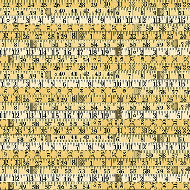 Makower Sewing Room Tape Yellow Fabric 2507/Y
