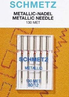Schmetz Sewing Machine Needles Metallic Size 80/12 Pack of 5