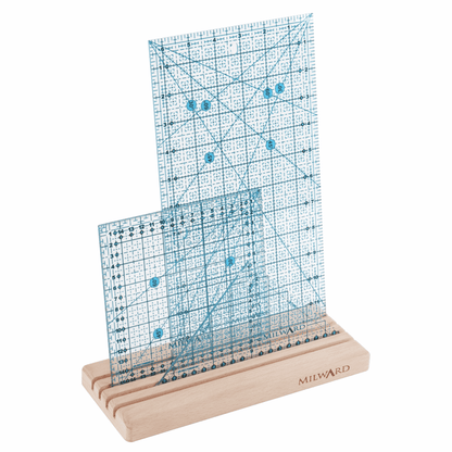 Milward Rulers Stencils Templates Ruler Rack: Small - 4 Slots: Beech Wood  - The Sewing Studio