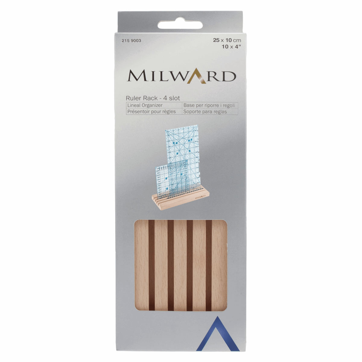 Milward Rulers Stencils Templates Ruler Rack: Small - 4 Slots: Beech Wood  - The Sewing Studio