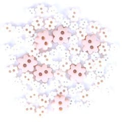 Mini Flower Craft Buttons: White: 2.5g pack