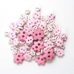Mini Flower Craft Buttons: Pink: 2.5g pack