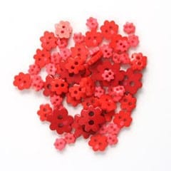 Mini Flower Craft Buttons: Red: 2.5g pack
