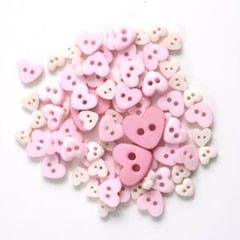 Mini Hearts Craft Buttons White: 2.5g pack
