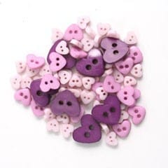 Mini Hearts Craft Buttons Lilac: 2.5g pack