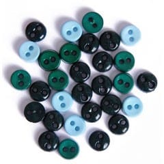 Mini Round Craft Buttons Green: 2g pack