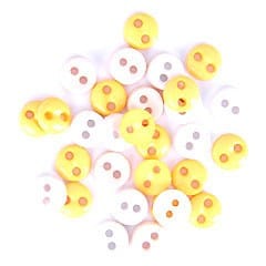 Mini Round Craft Buttons Yellow: 2g pack