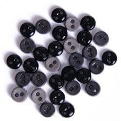 Mini Round Craft Buttons Black: 2g pack