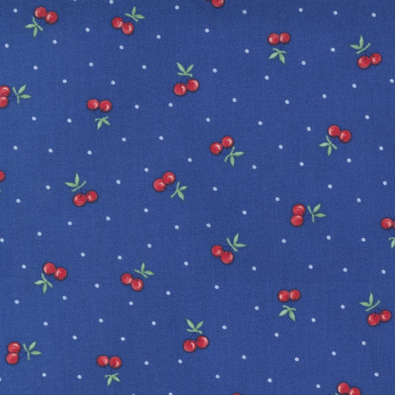 Moda 30S Playtime Fabric Cherry On Top Bluebell 33631-17