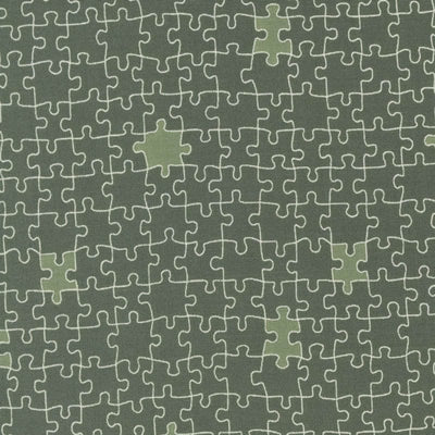 Moda Abc Xyz Fabric Puzzled Dark Green 20817-17