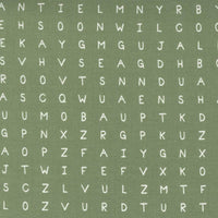 Moda Abc Xyz Fabric Word Search Green 20818-16