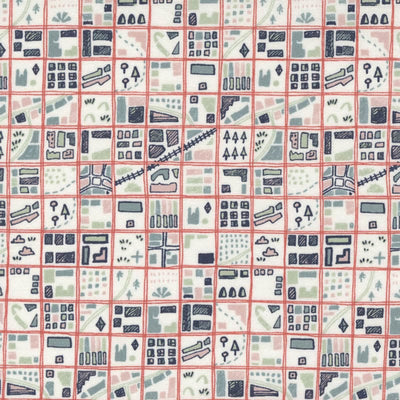Moda Bon Voyage Fabric City Map Toyko Multi 16942-11