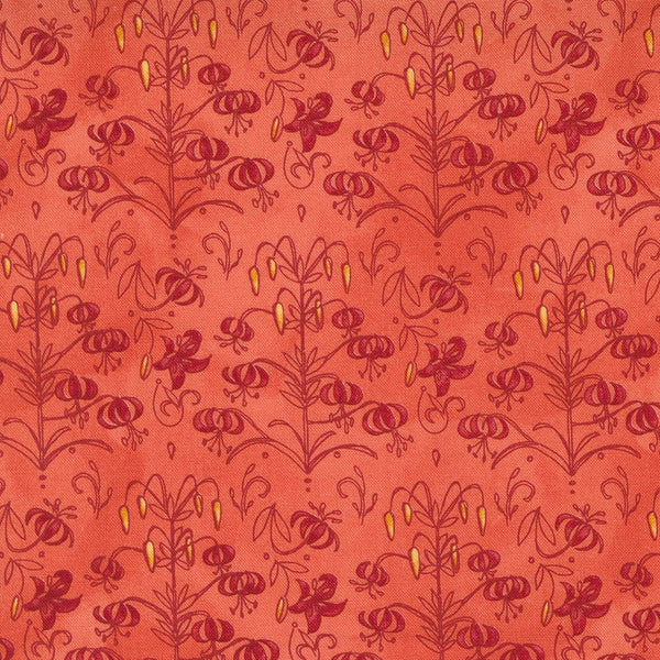 Moda Carolina Lilies Little Drawings Coral Fabric 48703 13