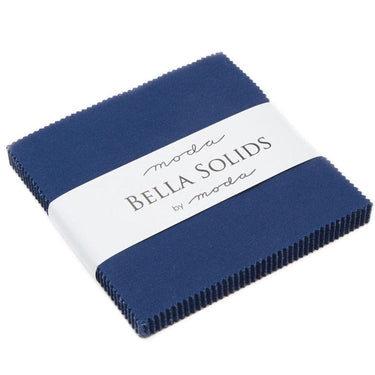 Moda Fabric Bella Solids Charm Nautical Blue