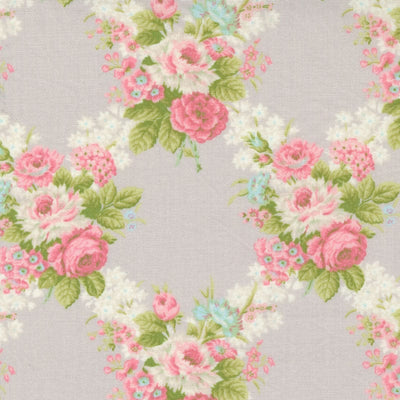 Moda Cottage Linen Closet Fabric Rose Pebble 18730-15