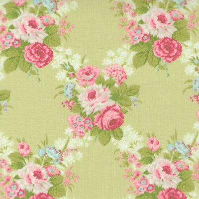 Moda Cottage Linen Closet Fabric Rose Sprout 18730-13