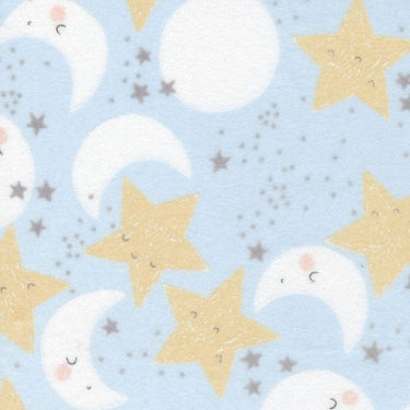 Moda D Is For Dream Flannel Star And Moon Blue 25123-14F
