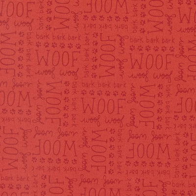 Moda Dog Daze Woof Text Red 20843-17