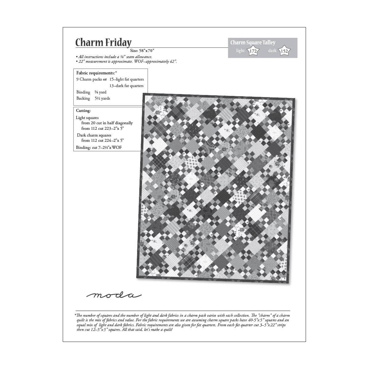 Moda Download Free Pattern: Charm Friday  - The Sewing Studio
