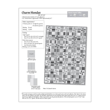 Moda Download Free Pattern: Charm Monday  - The Sewing Studio for sale UK - The Sewing Studio