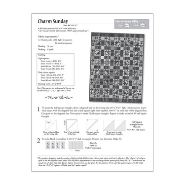 Moda Download Free Pattern: Charm Sunday  - The Sewing Studio for sale UK - The Sewing Studio