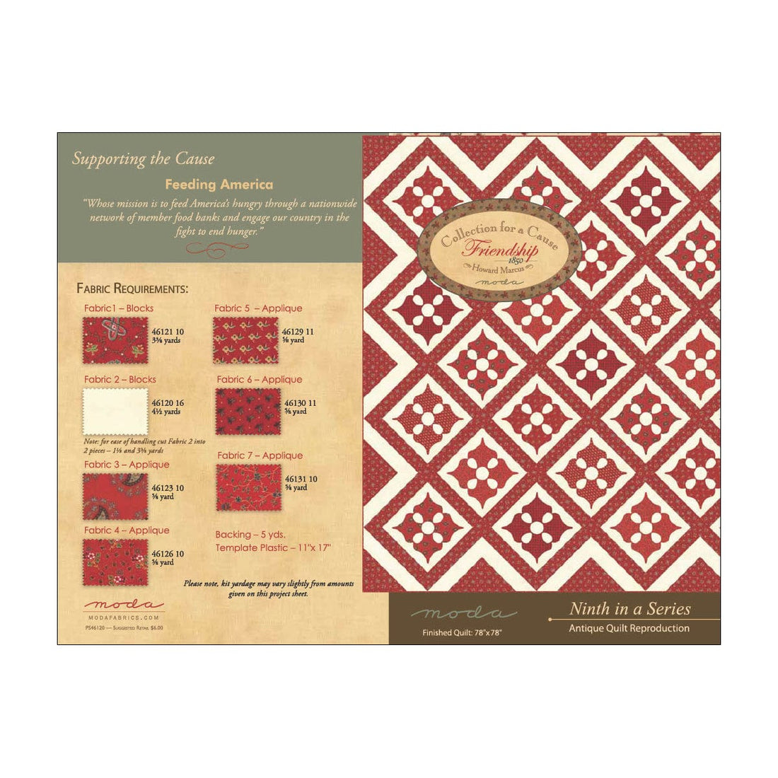 Moda Download Free Pattern: Collection for a Cause Friendship  - The Sewing Studio